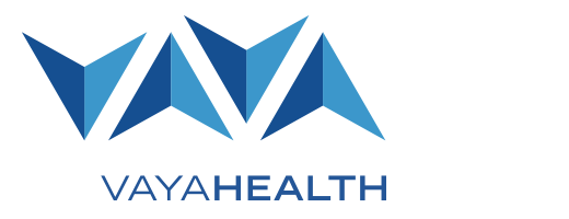 Vaya Health logo with stylized geometric design and text.