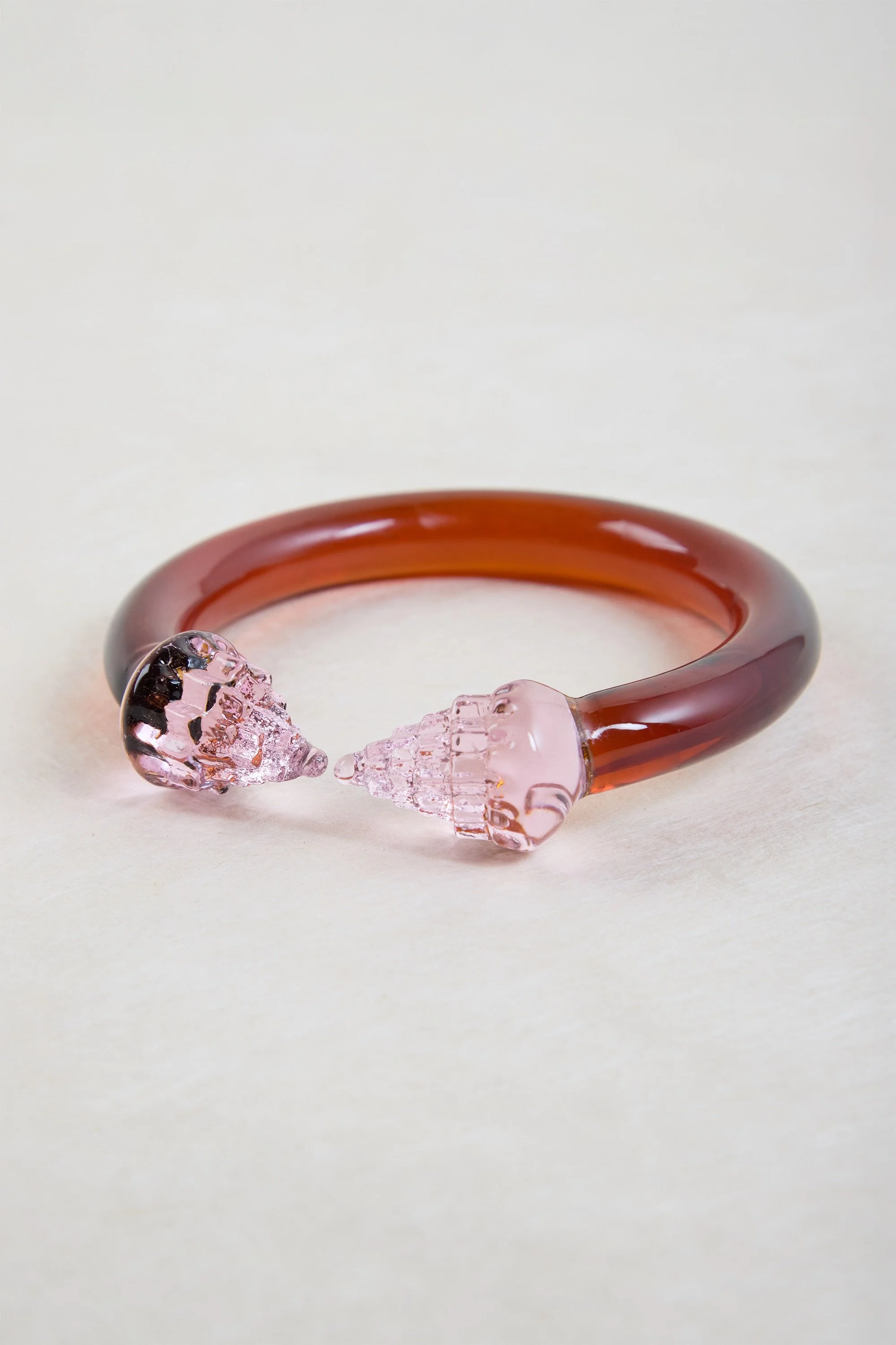 Shell pink and amber