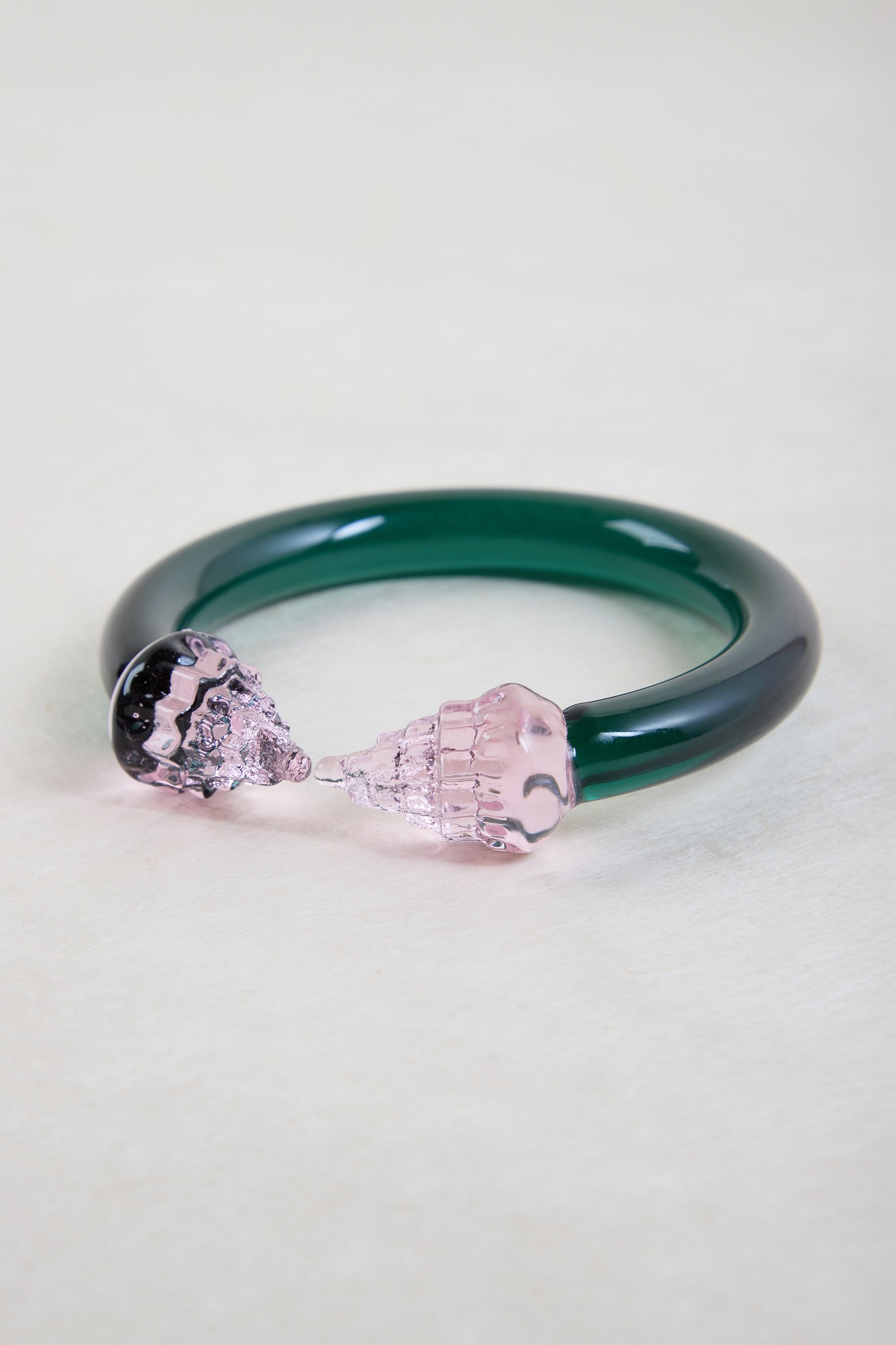 Shell pink and emerald