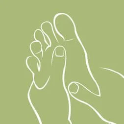 Linienzeichnung einer Hand auf grünem Hintergrund