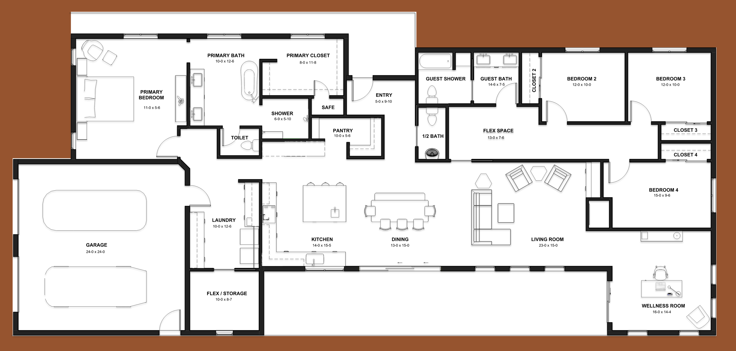 Cashmere Home Plan by GOAT Homes featuring the Golden Meadow Finish Package, a timeless one-story accessible home with warm modern farmhouse architecture and inviting curb appeal.