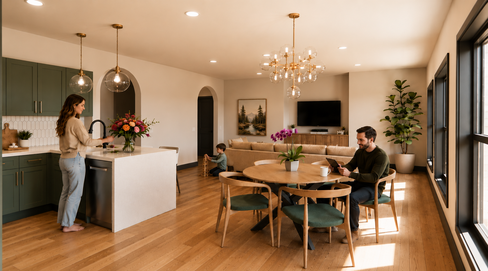 Open Concept Kitchen &amp; Living Room
