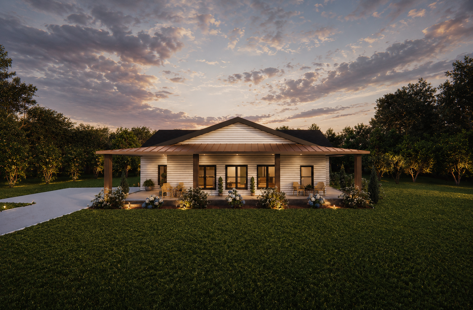 Evening Home Exterior 
