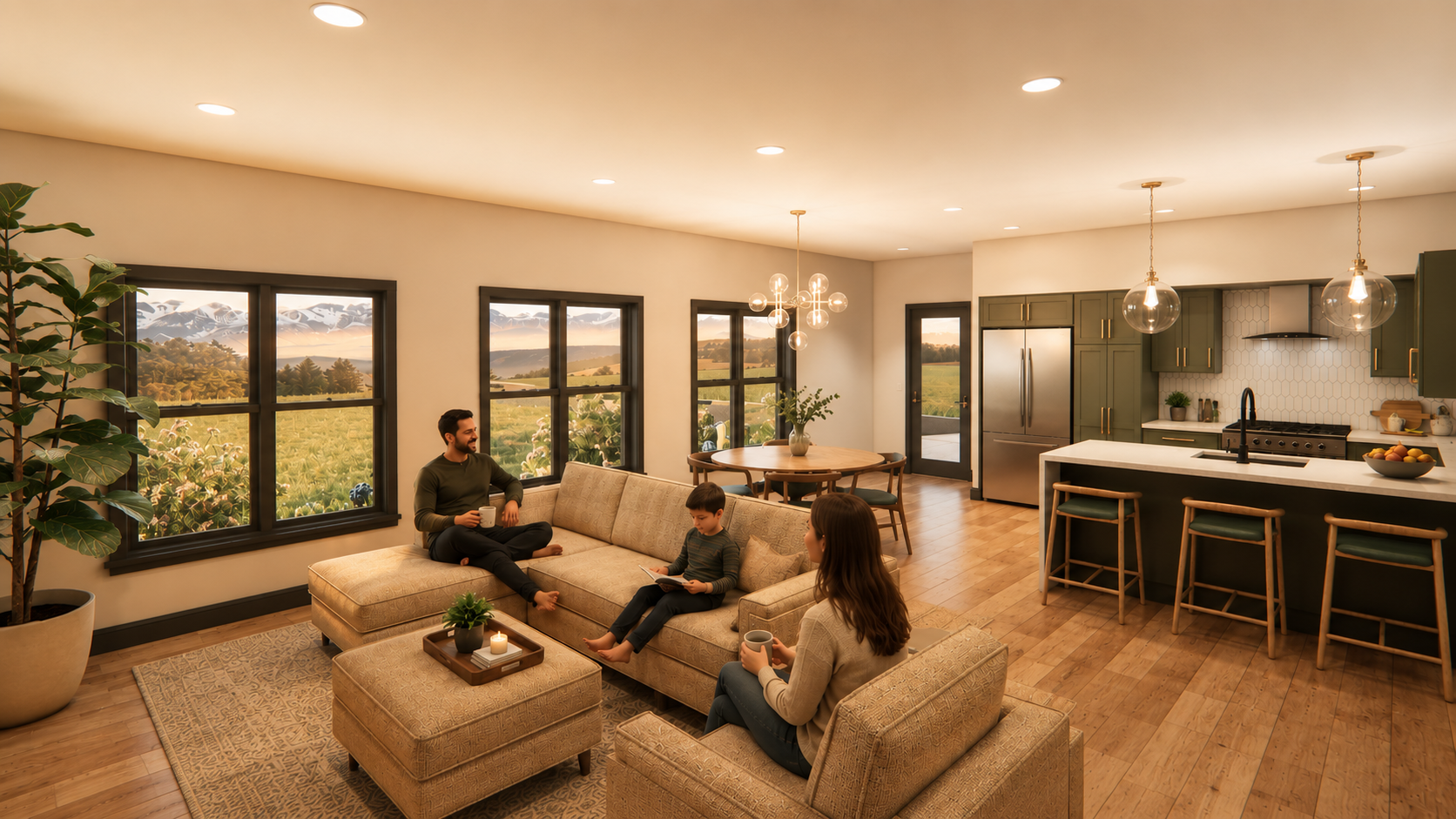 Open Concept Kitchen &amp; Living Room
