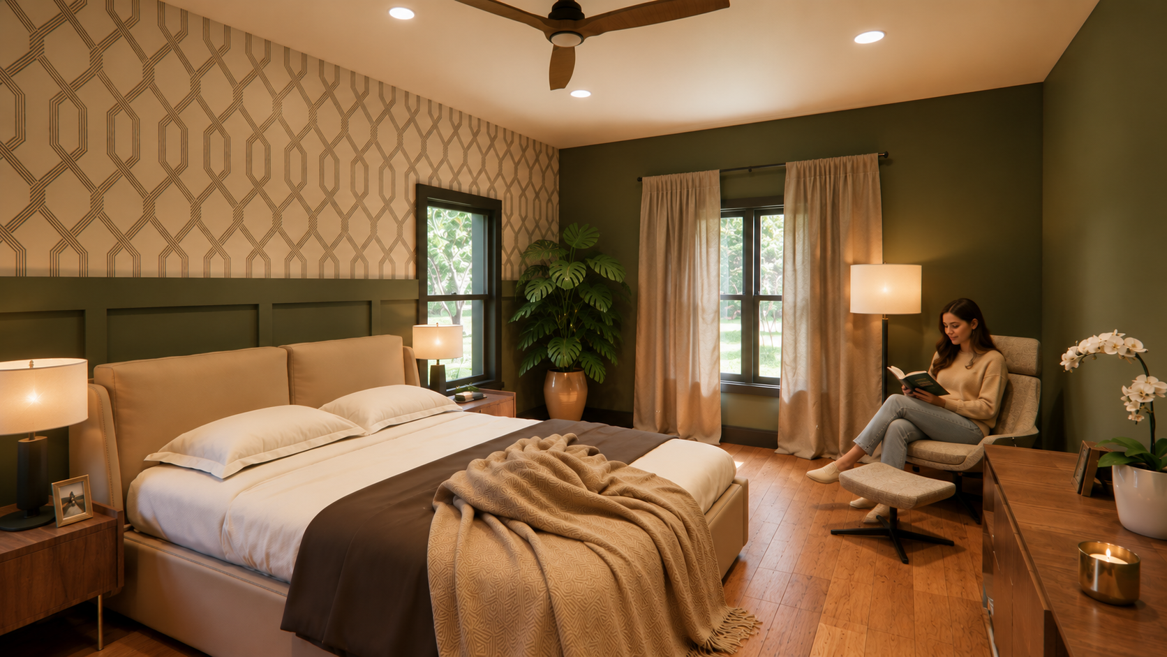Cozy Reading Corner Primary Bedroom