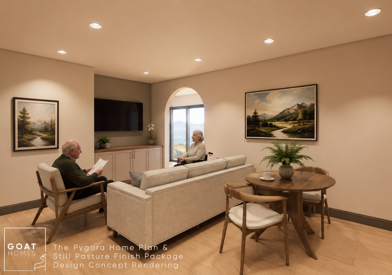 Accessible Living Room with Aging-in-Place Design