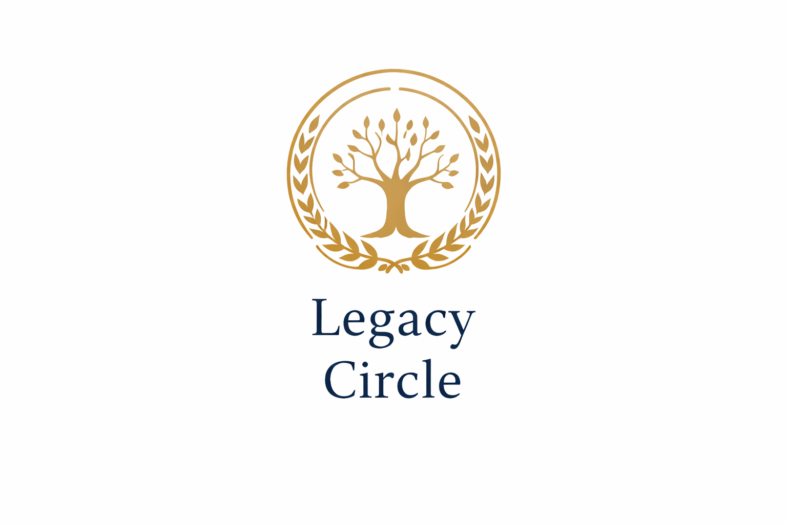 Gold tree emblem with laurel wreath and the words 'Legacy Circle' written below.