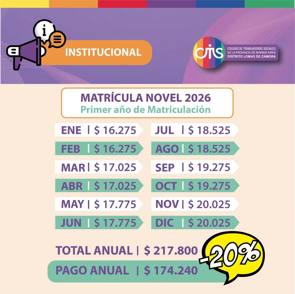 Bonificación para matriculades noveles