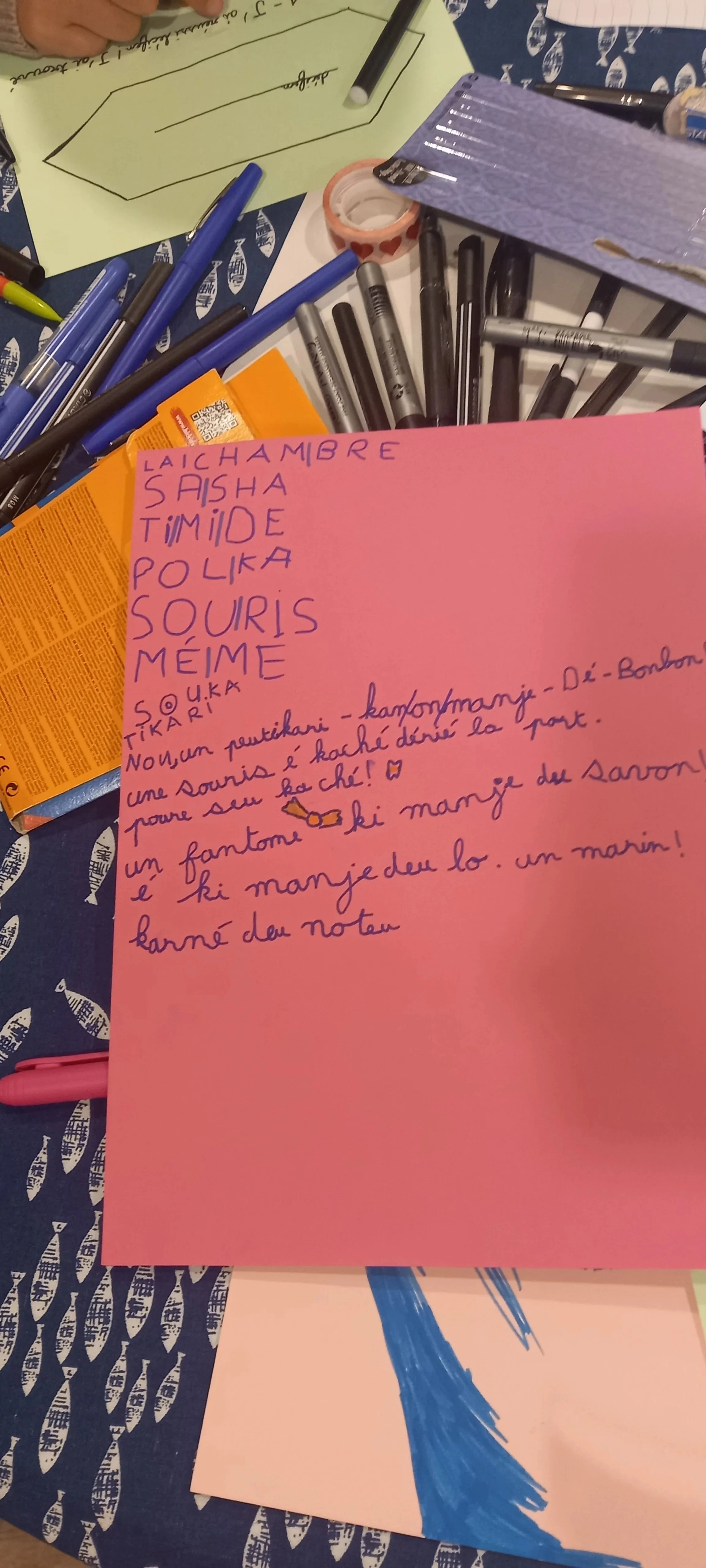 Production enfant en Atelier d'écriture de Youna