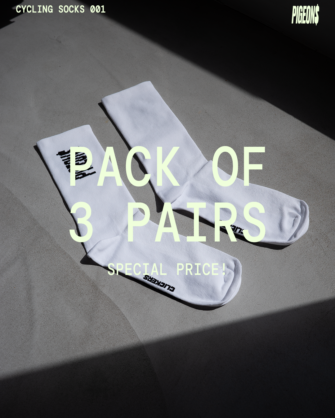 (PACK OF 3) PIGEON$ CYCLING SOCKS 001