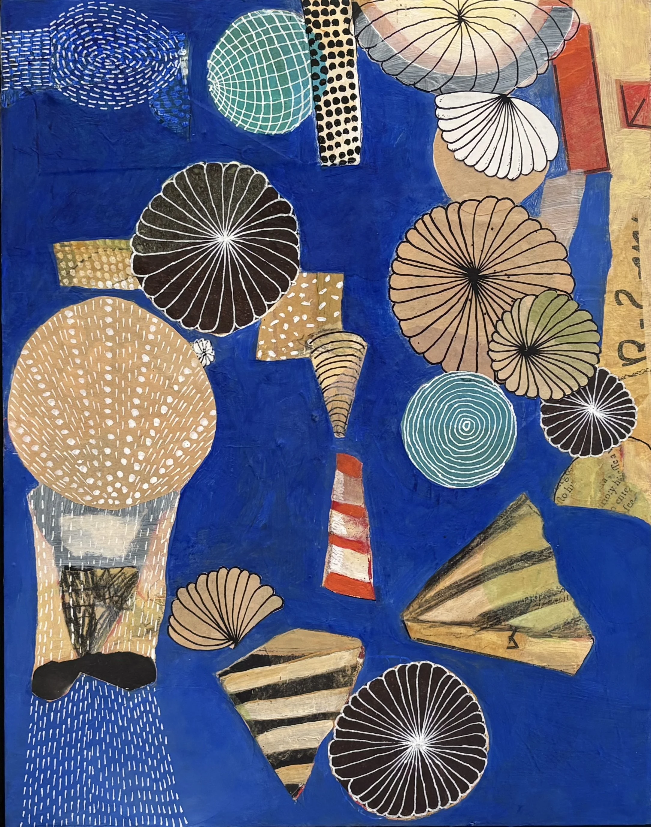 forms in lapis  11 x 14  mixed media on panel board
