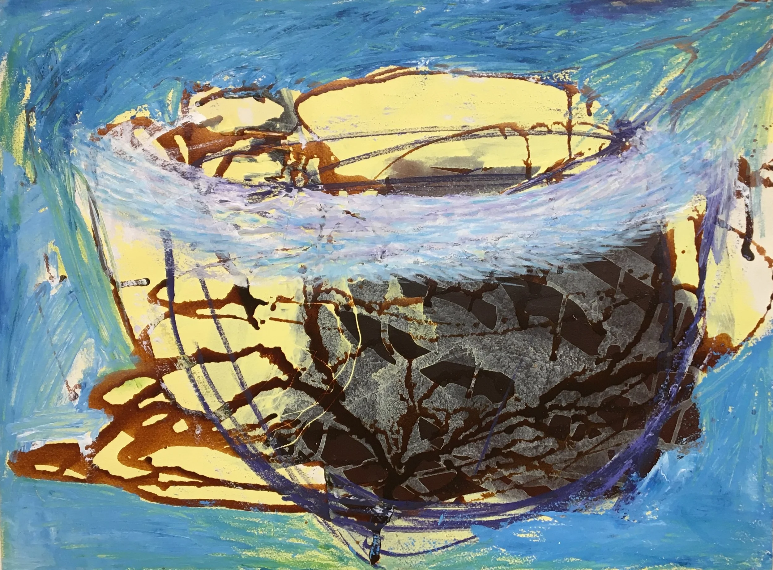 no.2 singing bowl 30 x 22.5 acrylic on paper