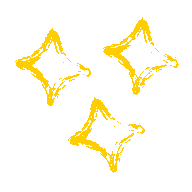 Three yellow stars with sparkles on a yellow background