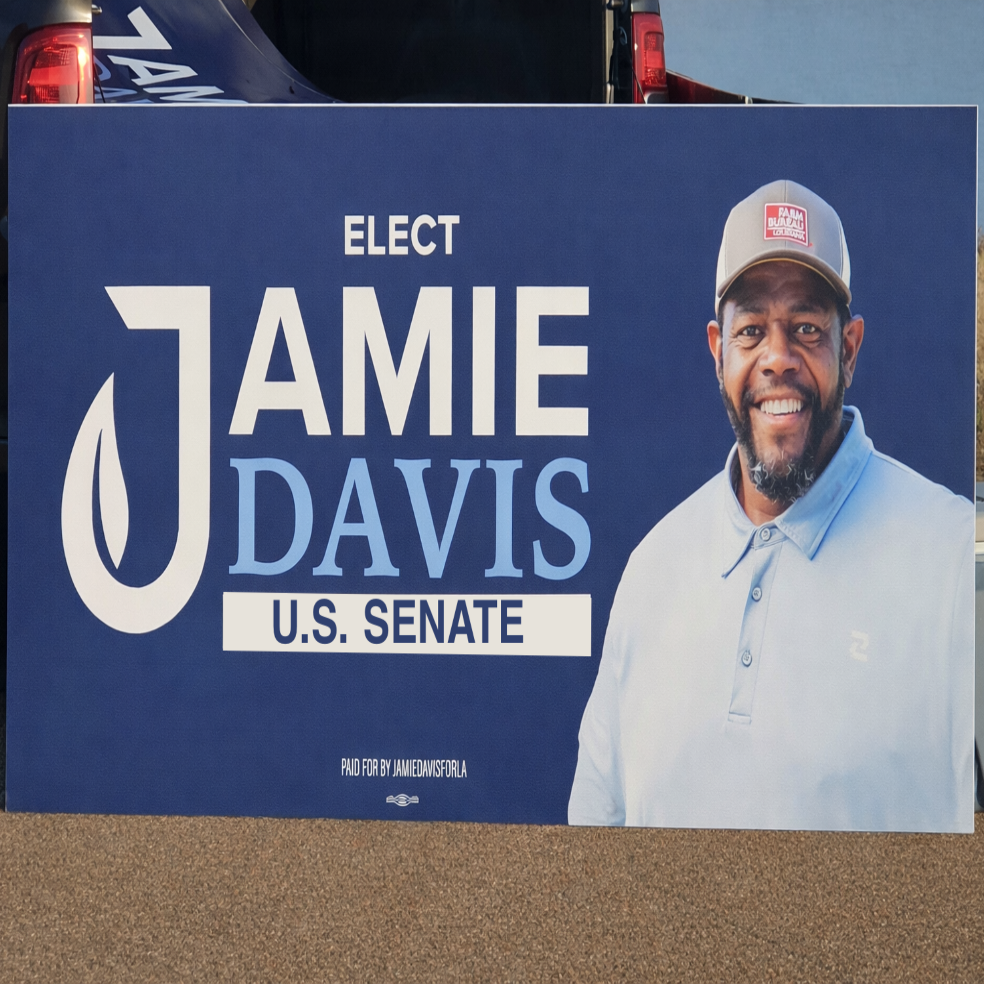 Jamie Davis for US Senate 4 x 8 Large Campaign Sign for Roadside View