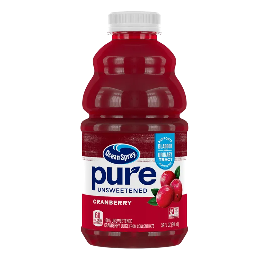 Juice, Ocean Spray Pure, 100% Cranberry, No Sugar, Nothing Added, Tart! 8x32oz case 49.50