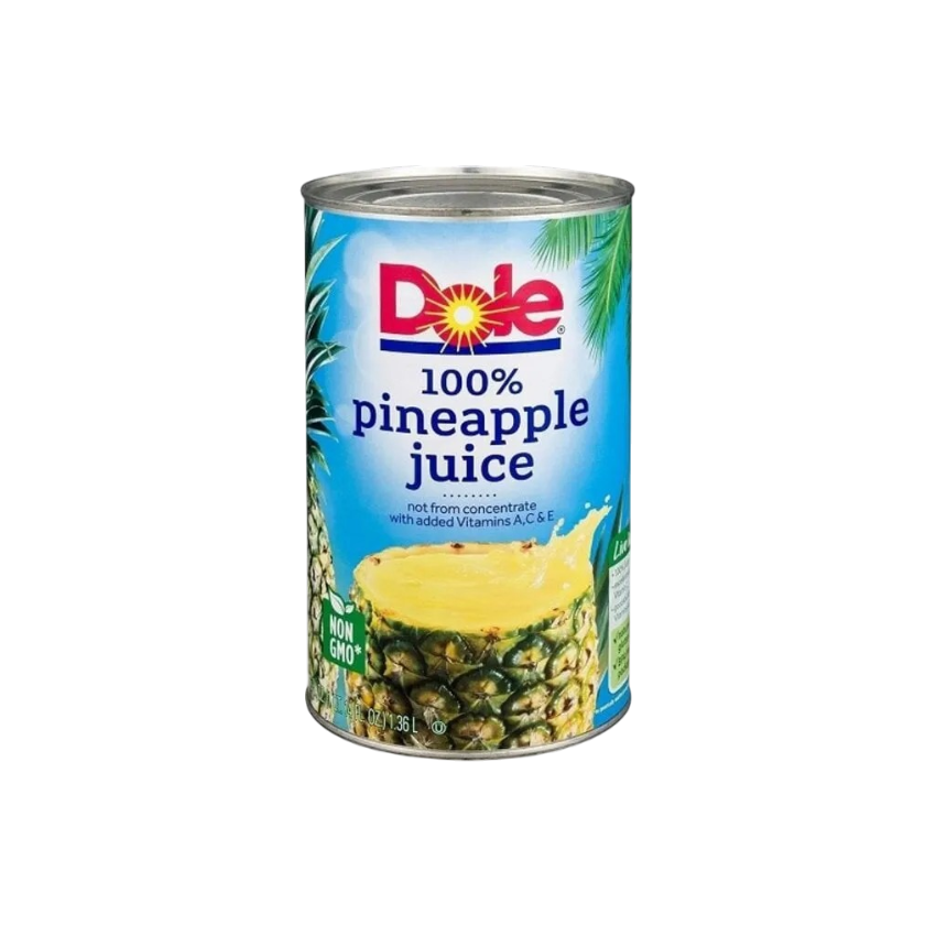 Juice, Dole 100% Pineapple Juice, 3x46oz can 17.95, 12x46oz can call