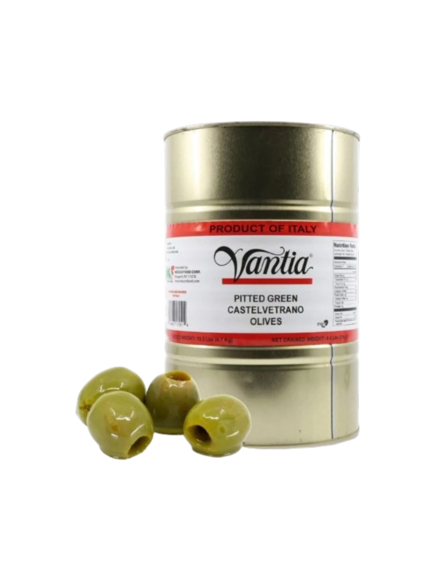 Olives, Pitted Green Castelvetrano Olives, Vantia, 2kg tin
