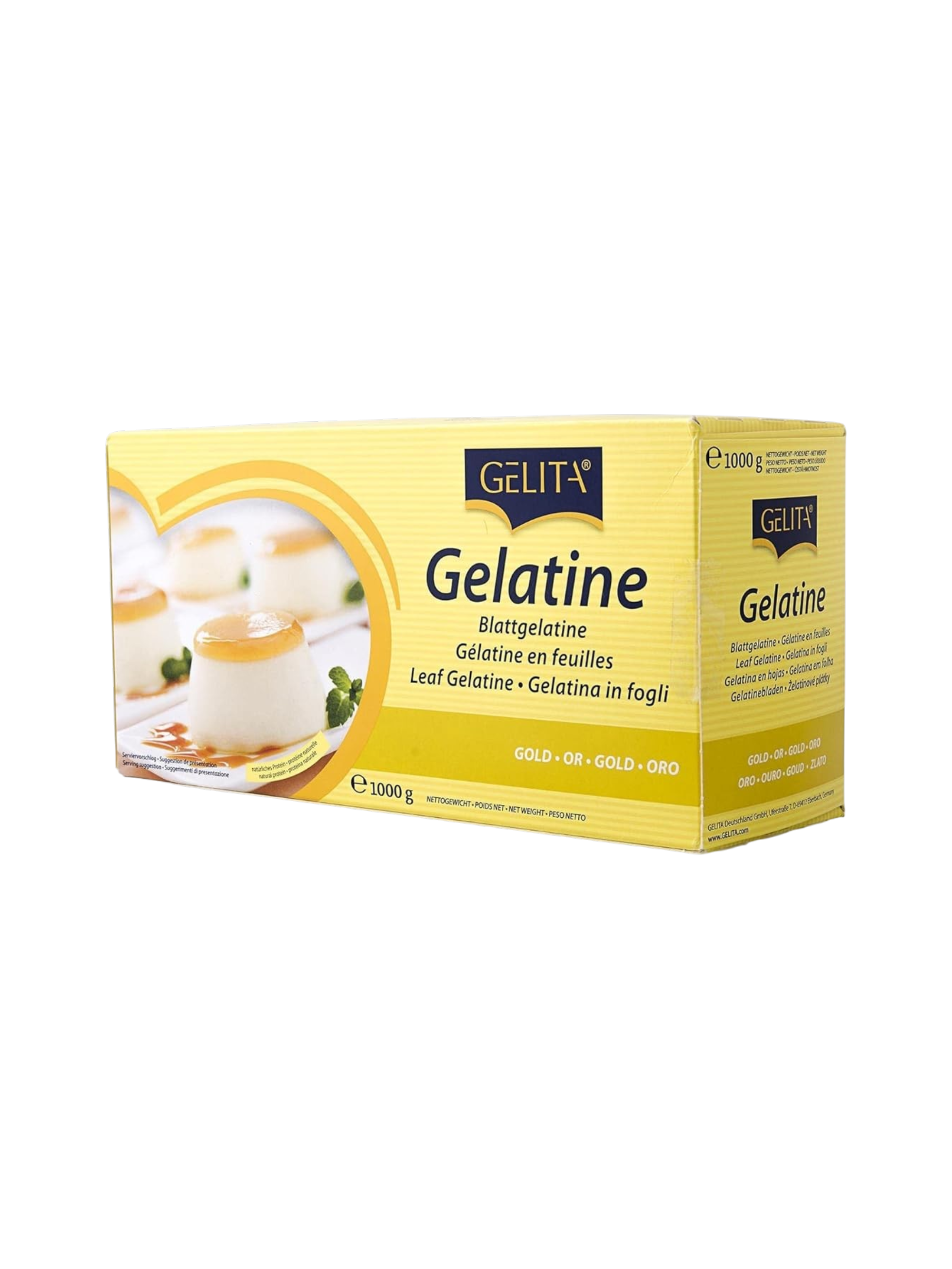 Gelling, Gelita "Gold Leaf" Gelatin 1kg box, 500 leaves