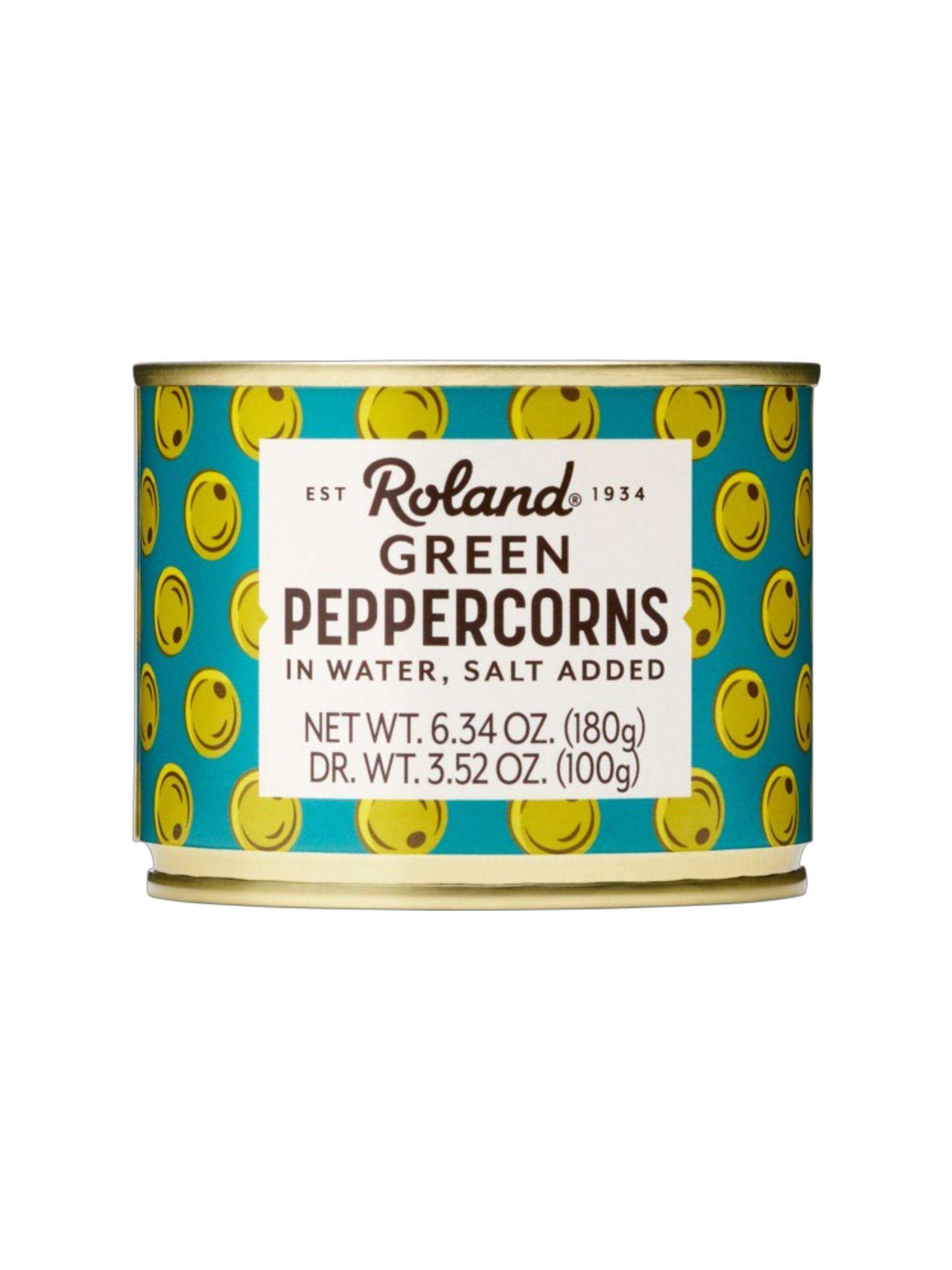 Brined, Green Peppercorns in Brine, 6.34oz tin (180g)