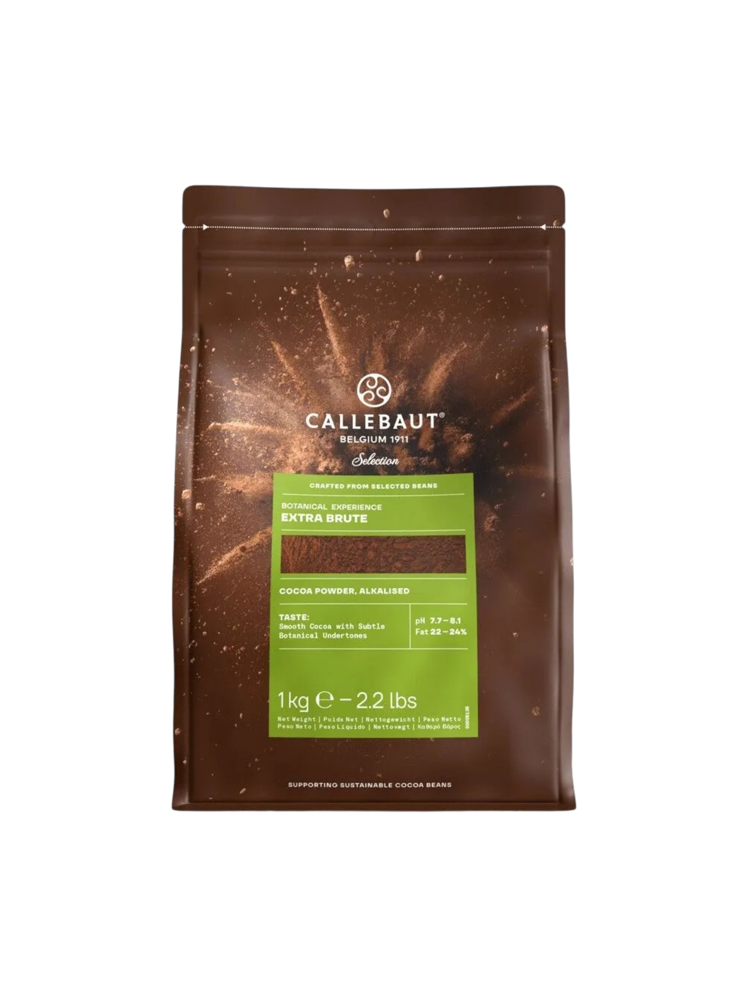 Cocoa Powder, Callebaut Extra Brut, Alkalized, 22/24% fat, 1kg bag