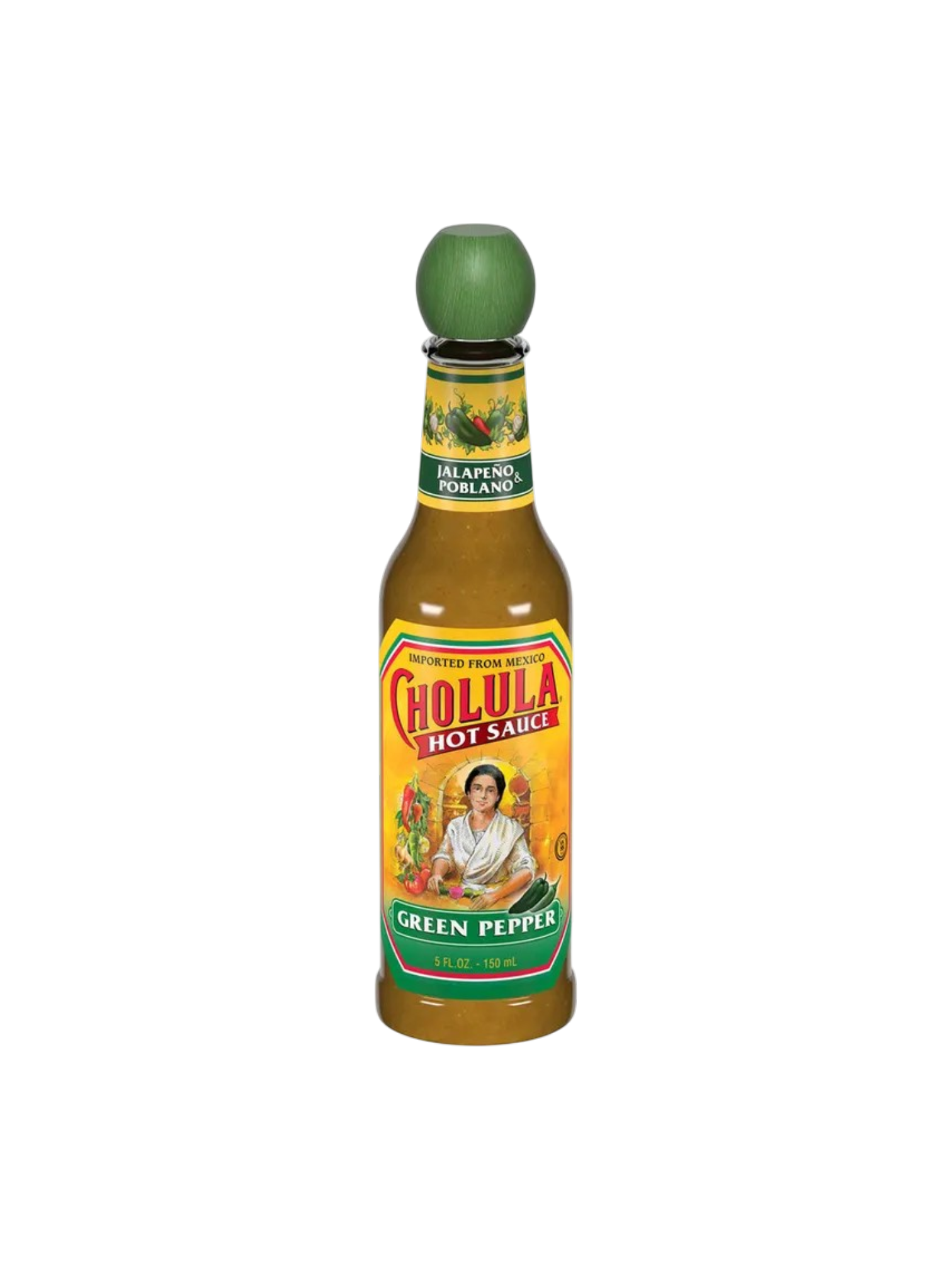 Hot Sauce, Cholula Green Pepper Hot Sauce, 5oz glass bottle