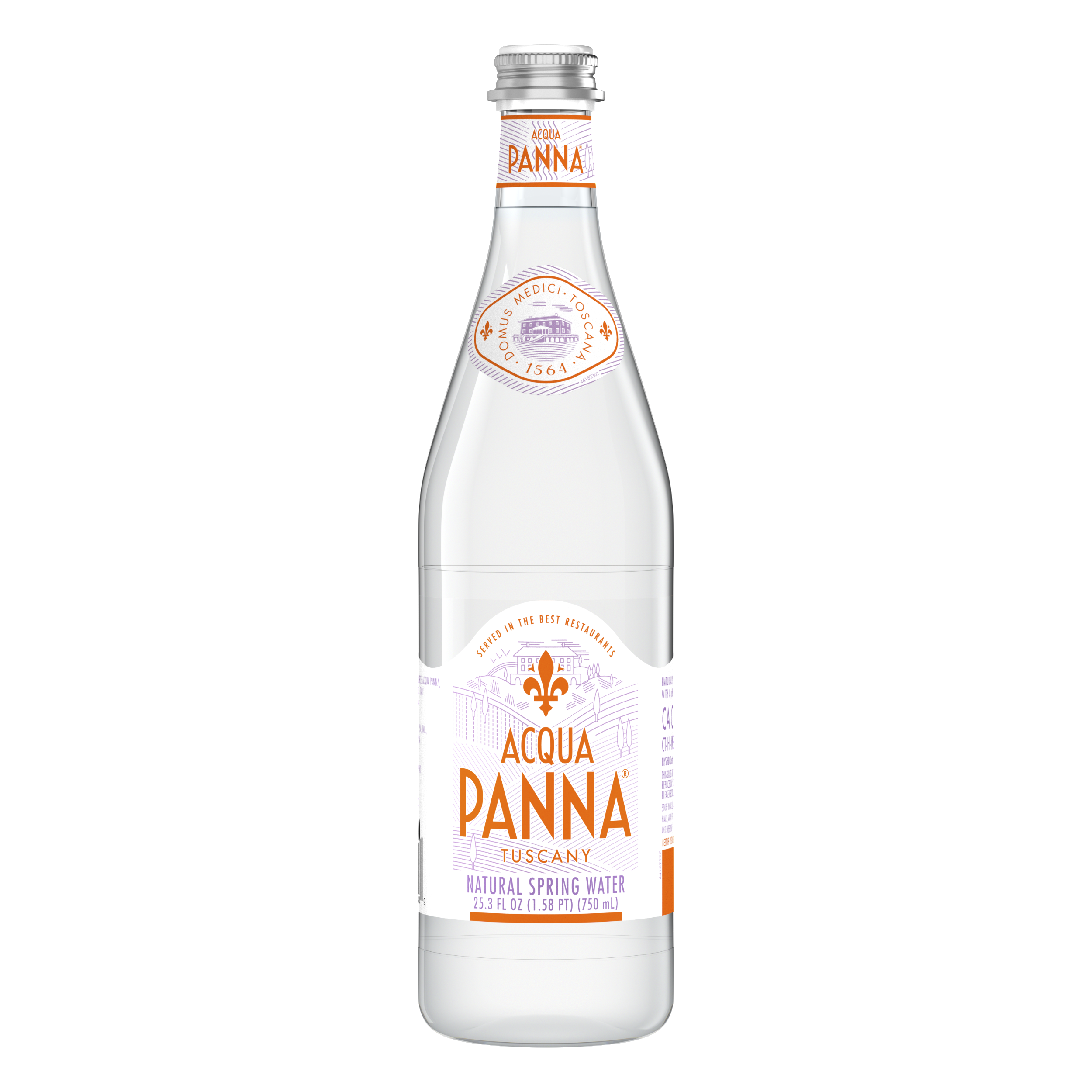 Water, Acqua Panna 12x750ml glass bottles 36.50, 12x1L glass bottles call, 12x500ml glass bottles call 