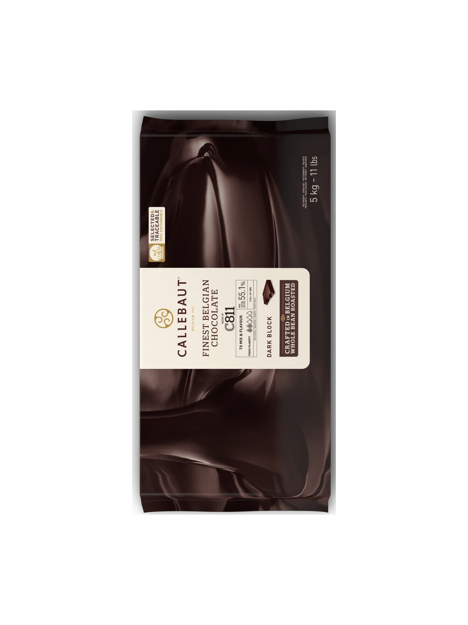 Chocolate Block, Callebaut Semisweet Chocolate Block #C811, 53.1%, 5kg