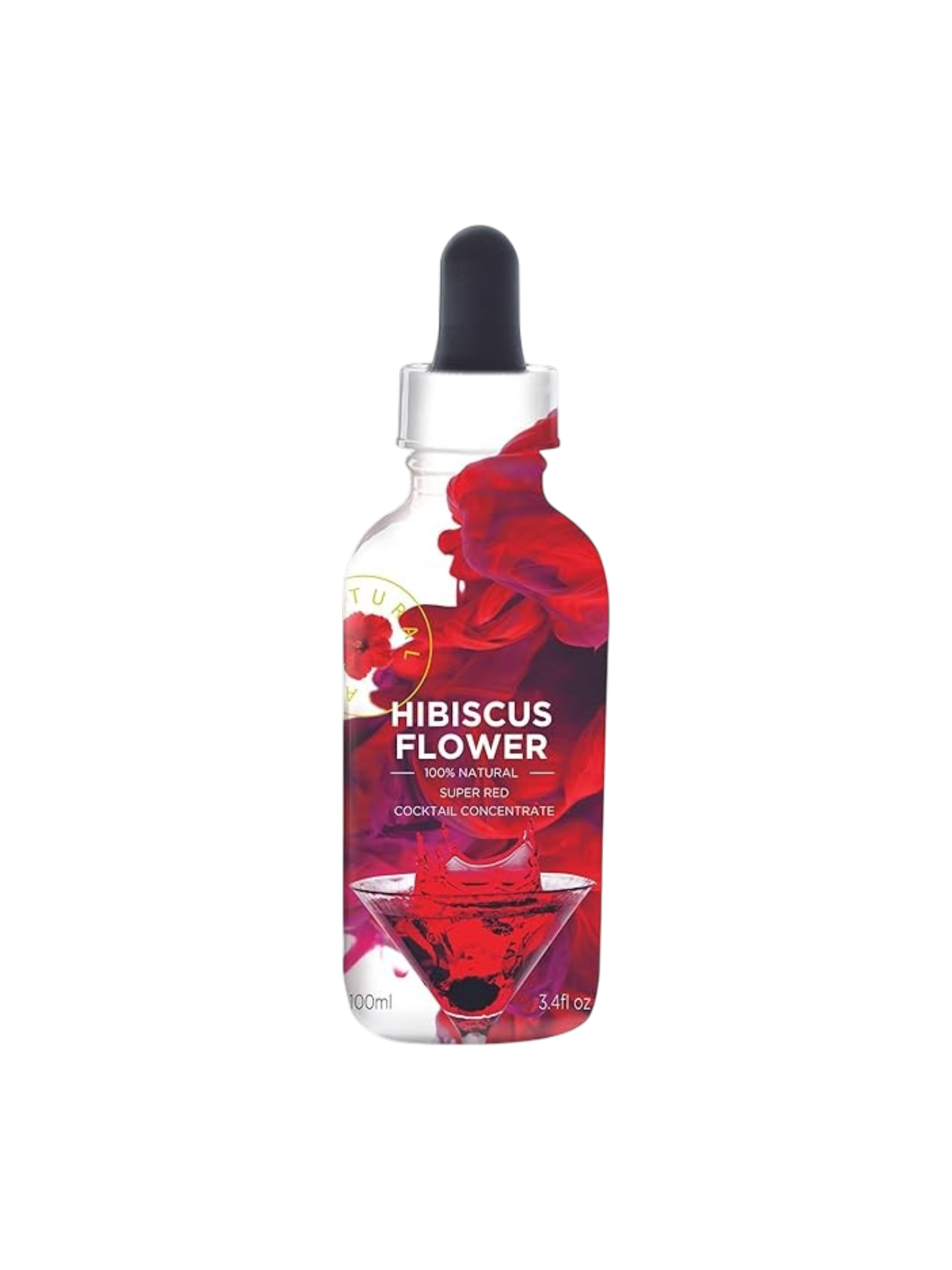 Extract, Hibiscus Flower Extract, Wild Hibiscus, 100ml (3.4oz) bottle