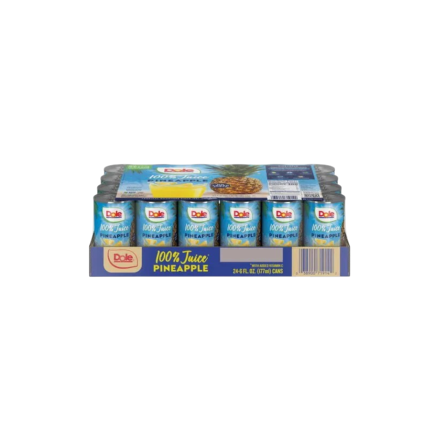 Juice, Dole 100% Pineapple Juice 48x6oz double case 44.75