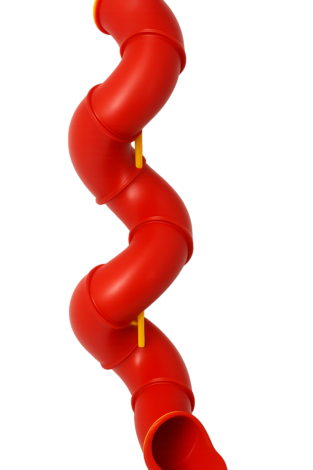 Ein roter Schlauch im Korb des Rettungsdienstes.