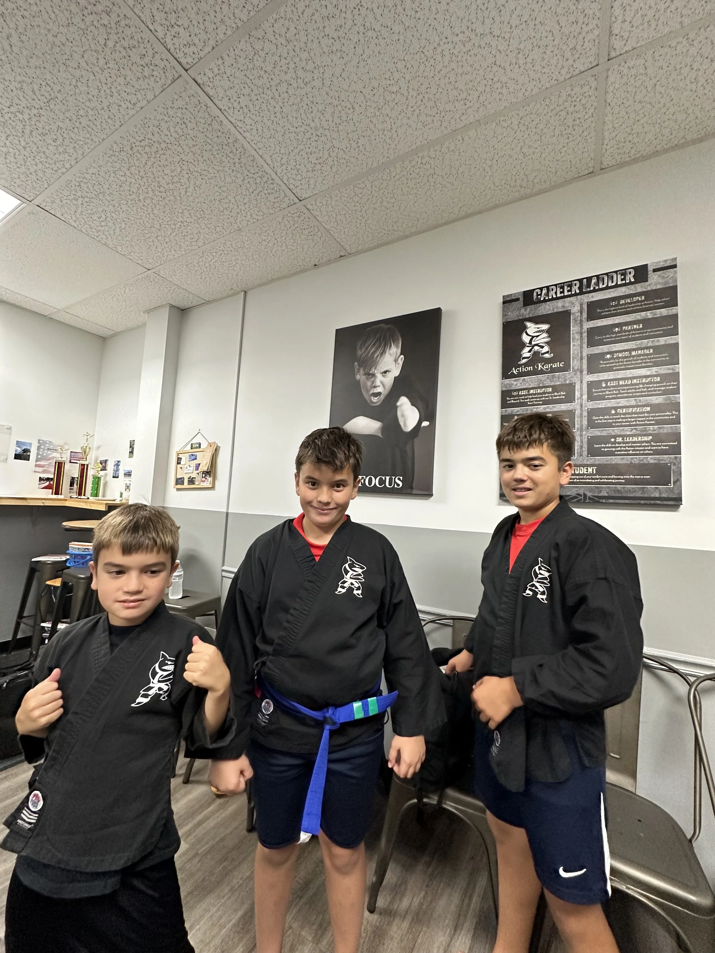 My brothers and I have been doing karate for the last 3 years. 