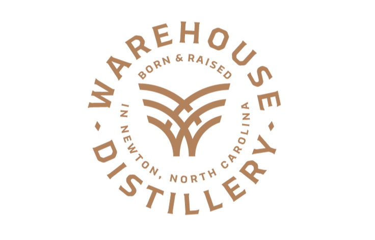 Logo for Warr-e House Distillery featuring a stylized wheat and barley plant, with the text 'Warr-e House Distillery, Born & Raised in Northern North Carolina' surrounding the graphic.