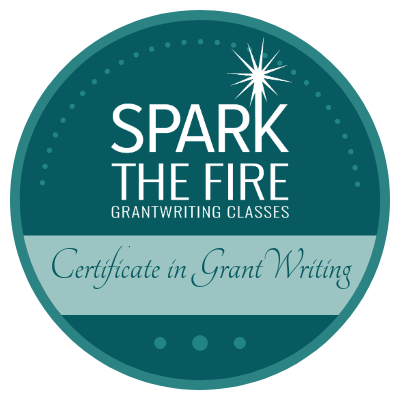 Spark the fire certification badge for grant writing