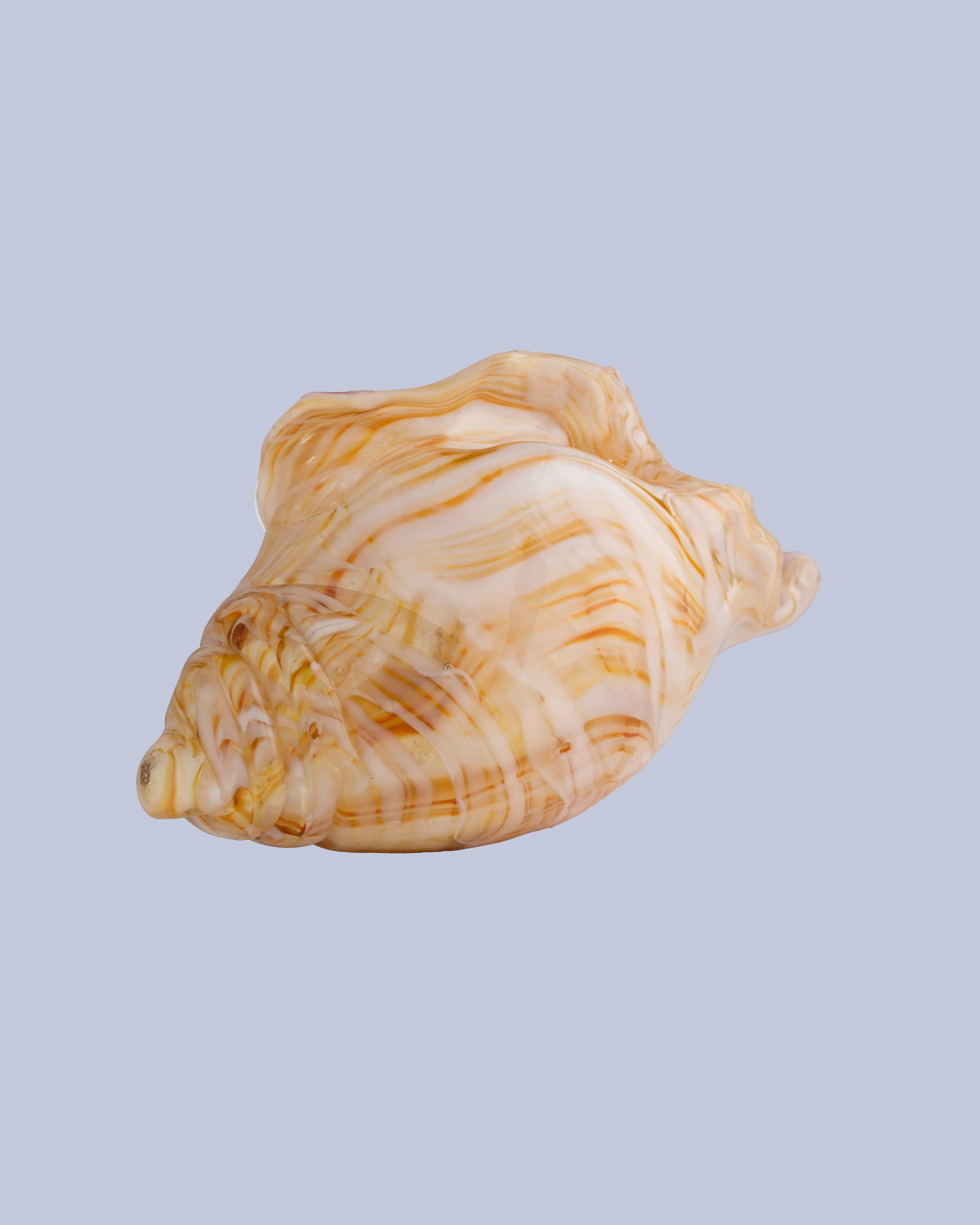 Honey Drift Flameworked Glass Seashell