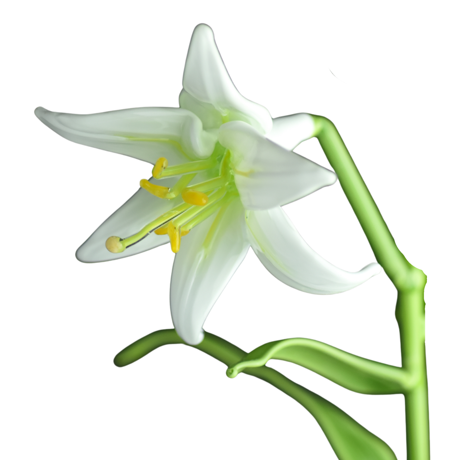Easter Lily flameworked glass