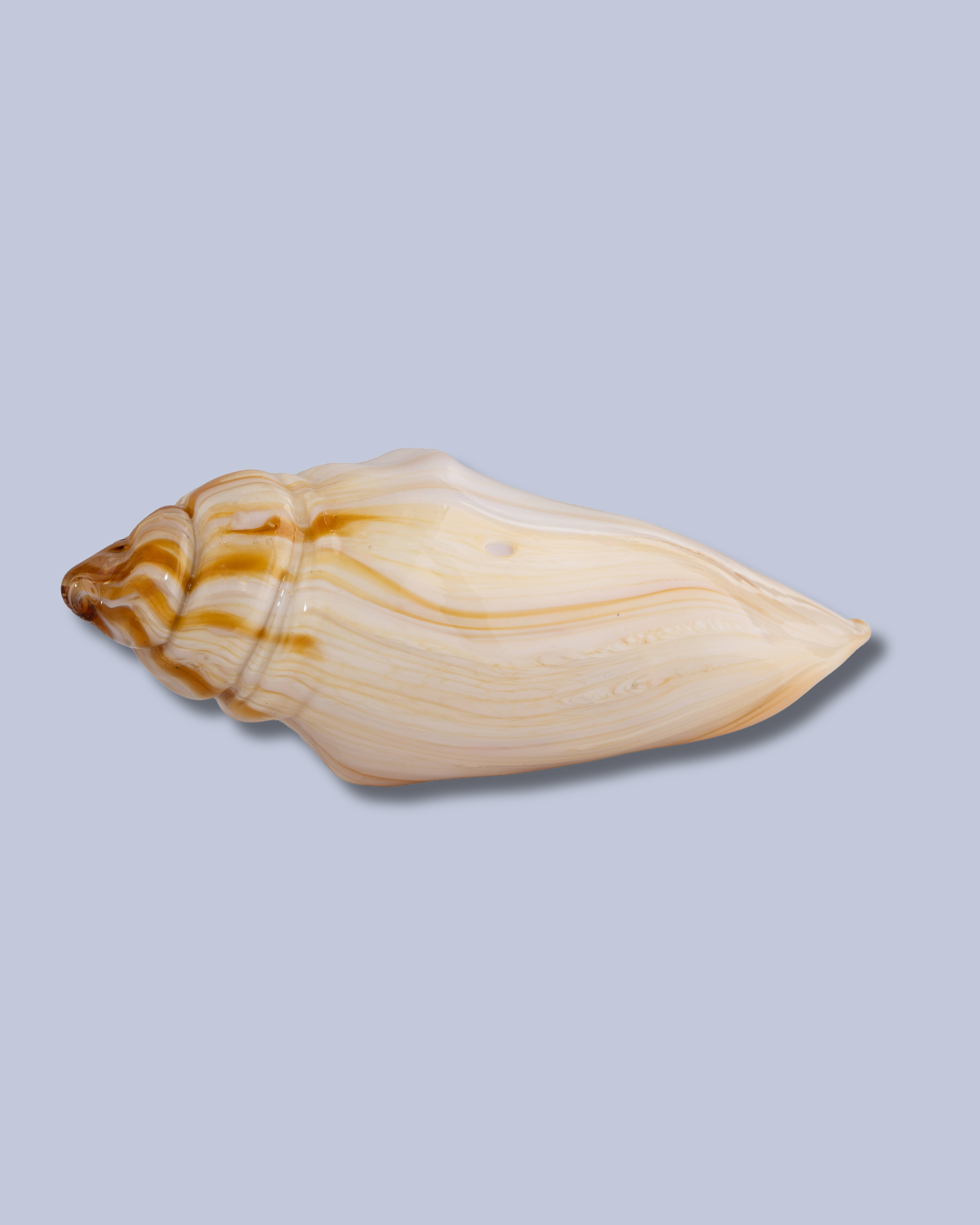 Soft Ivory Flameworked Glass Seashell