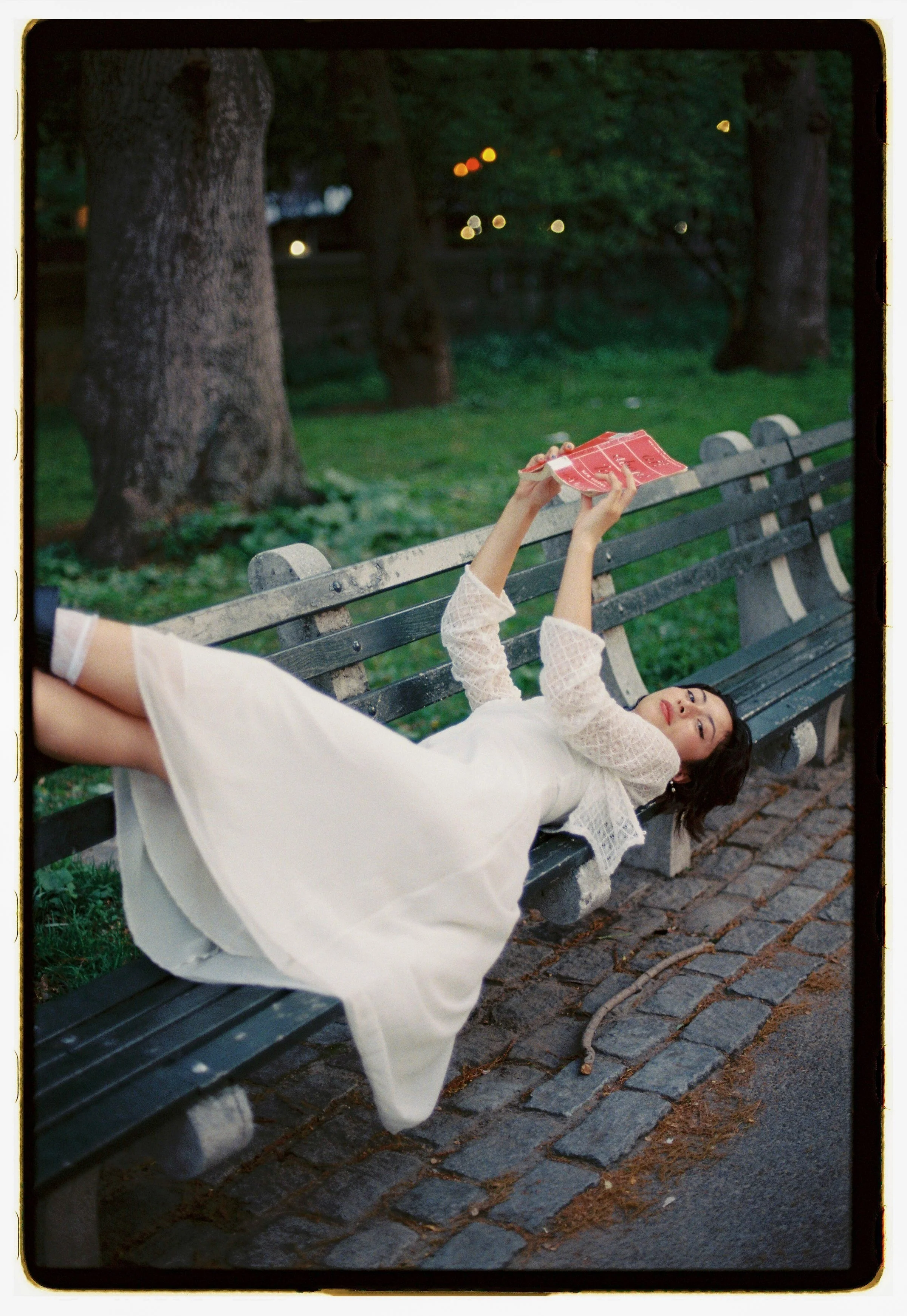 Portrait film photos in New York City Central Park. Bridal photos. Destination wedding photographer. 
