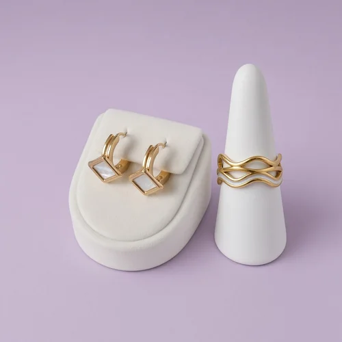 Christmas Box Ten: gold-plated earrings and ring