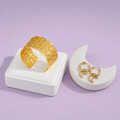 Christmas Box Eighteen: gold-plated bangle and earrings