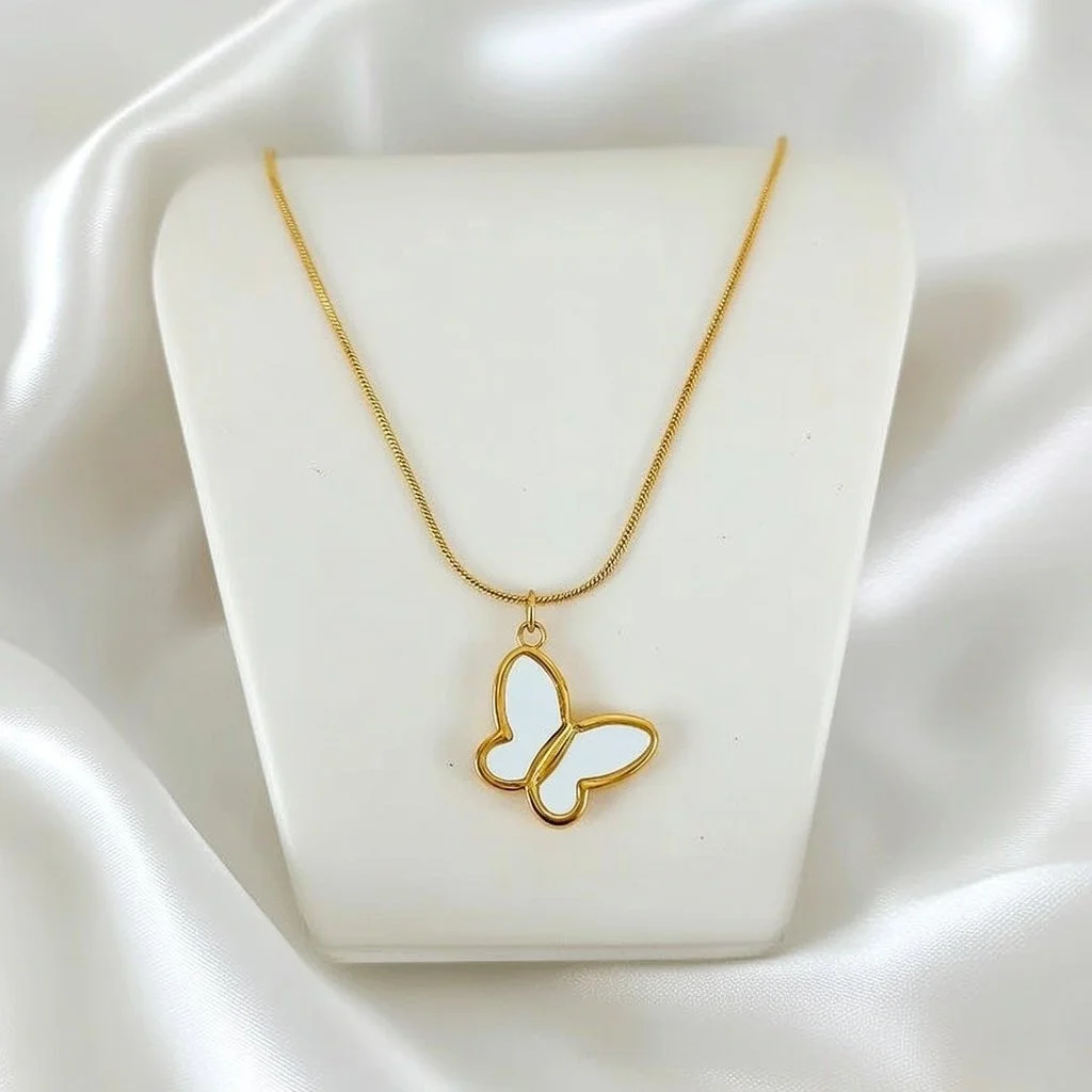 Natalie Necklace with butterfly pendent