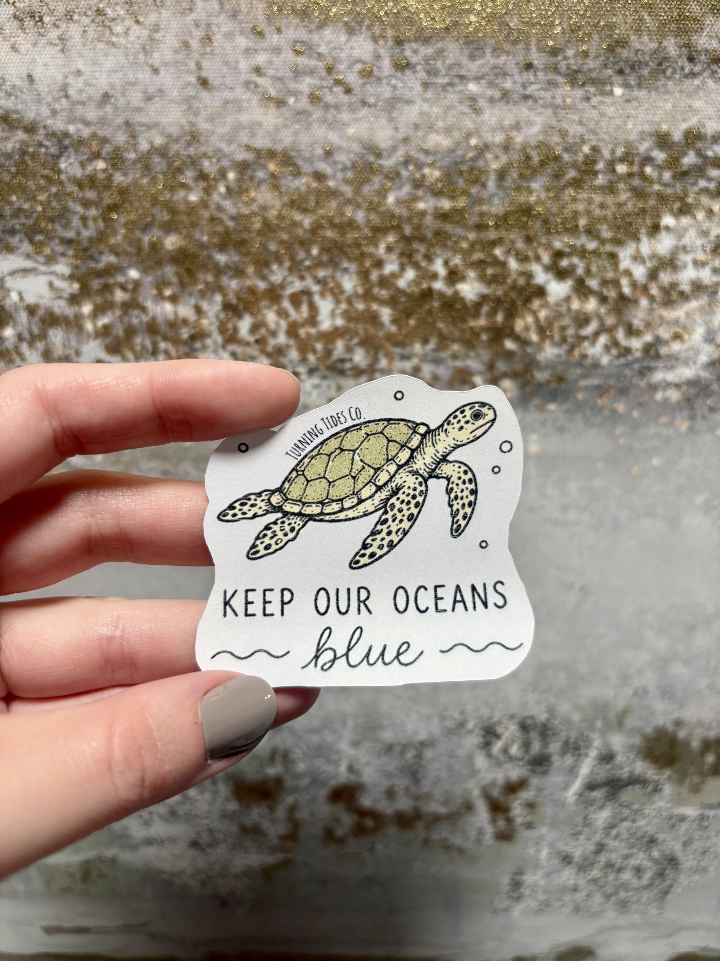 “Keep Our Oceans Blue” Sea Turtle Sticker