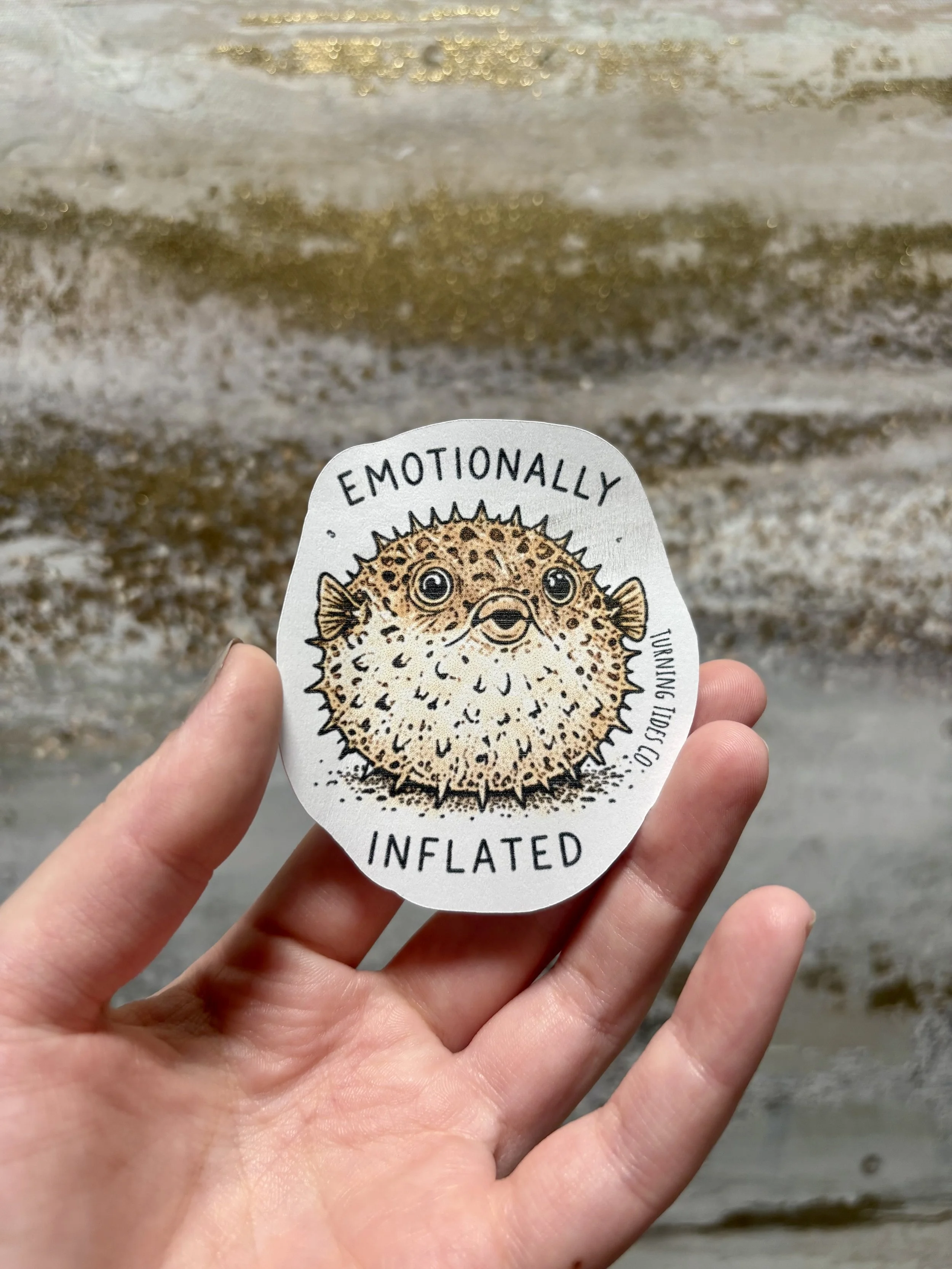 “Emotionally Inflated” Pufferfish Sticker