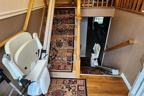 Indoor stairlift with landing in a Camarillo home