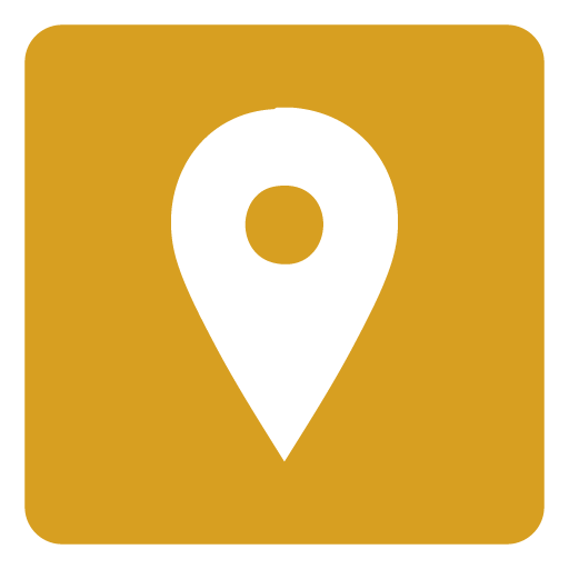 Icon of a location pin on a yellow background.