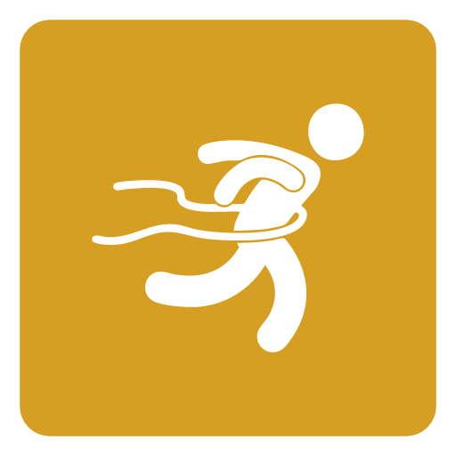 Jim Thorpe Athletics logo with a stylized sprinter in white on a gold background.