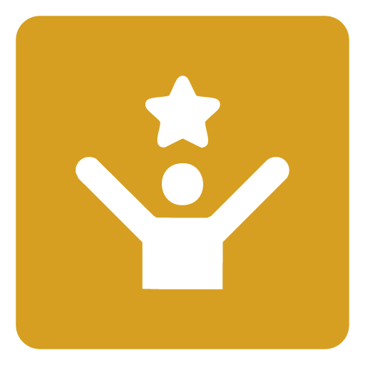 A person reaching for a star while standing on a platform