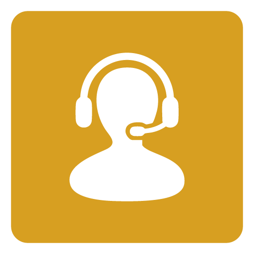 Icon of a person wearing a headset with a microphone.