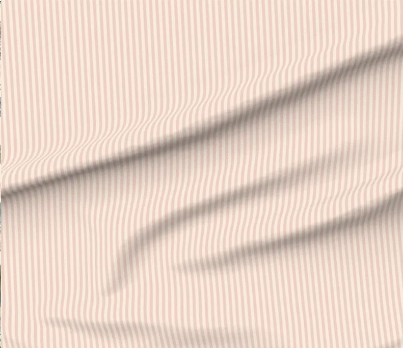 Pink and ecru narrow stripe textile design by A Peek Behind the Kirton
