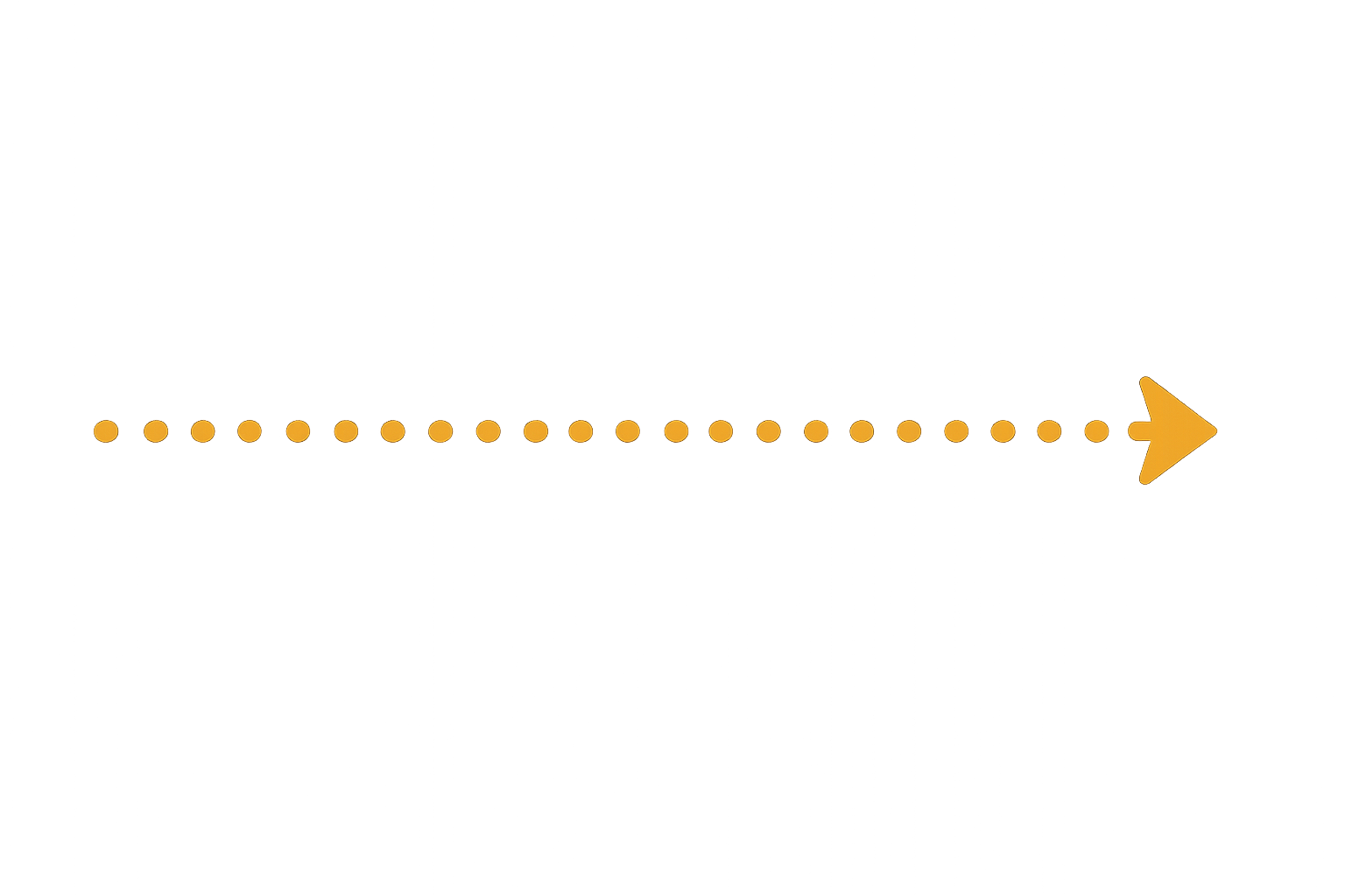 A yellow dotted line with an arrowhead on the right side, pointing to the right