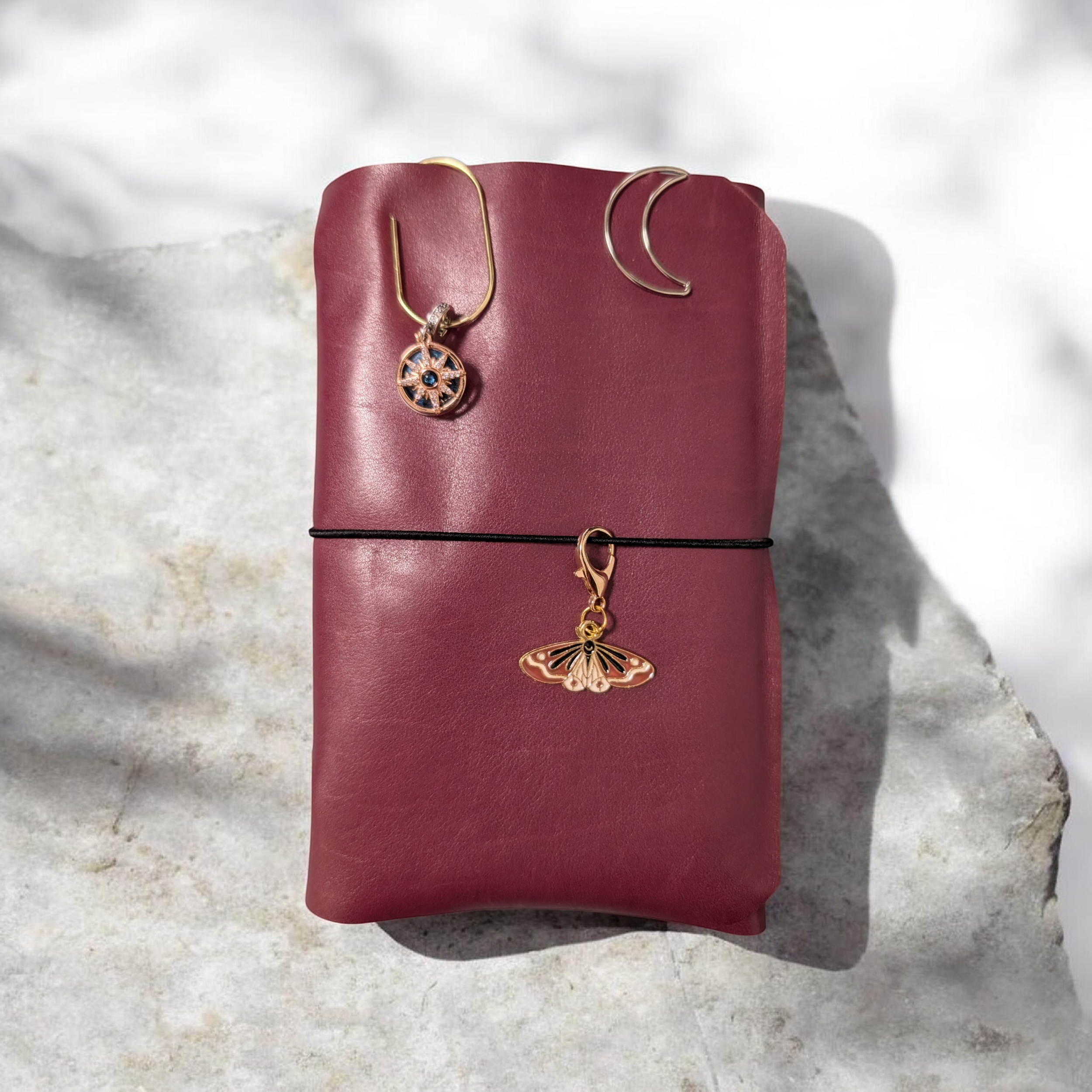 Agenda fatta a mano Burgundy A6 - ispirata Louise Carmen (pelle vera)